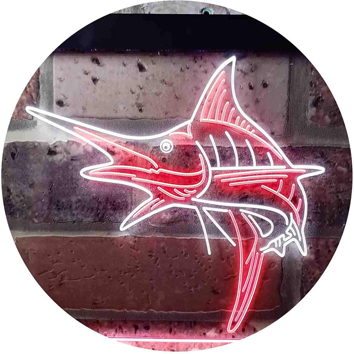 Deep Sea Fishing Blue Marlin Fish LED Light Sign - Way Up Gifts