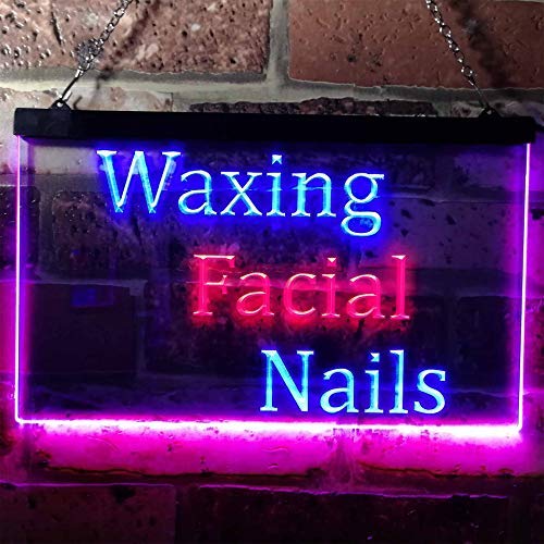 Waxing Facial Nails LED Light Sign - Way Up Gifts