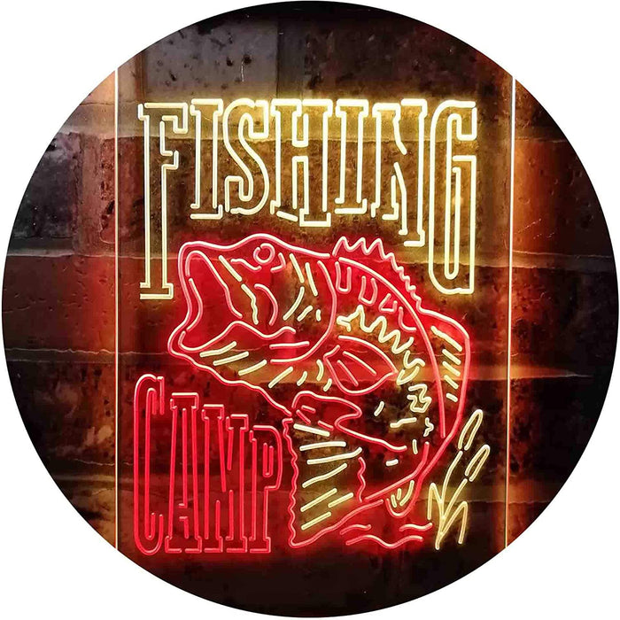 Fishing Camp Fish Cabin Decor LED Light Sign - Way Up Gifts