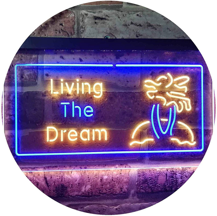 Paradise Island Living The Dream LED Light Sign - Way Up Gifts