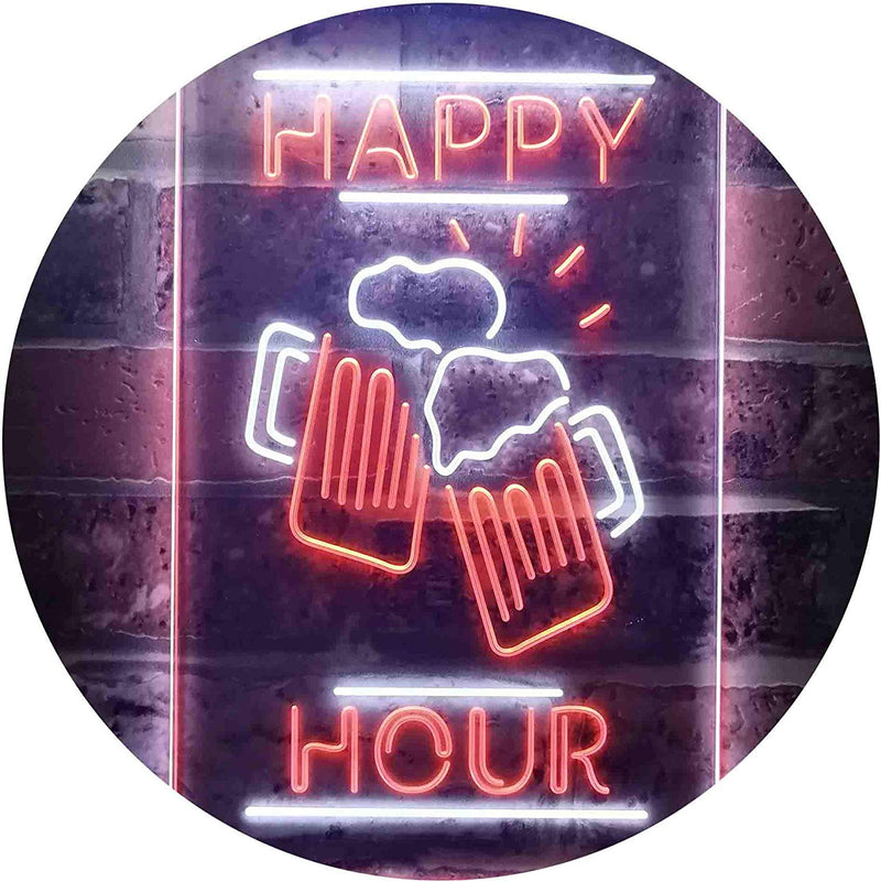 Beer Mugs Cheers Happy Hour LED Light Sign - LED Gift Works