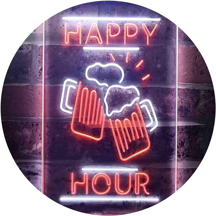 Beer Mugs Cheers Happy Hour LED Light Sign - Way Up Gifts
