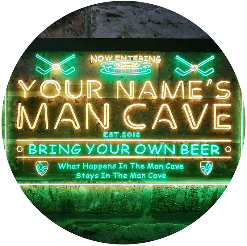 Personalized Sports Hockey Theme Man Cave LED Light Sign - LED Gift Works