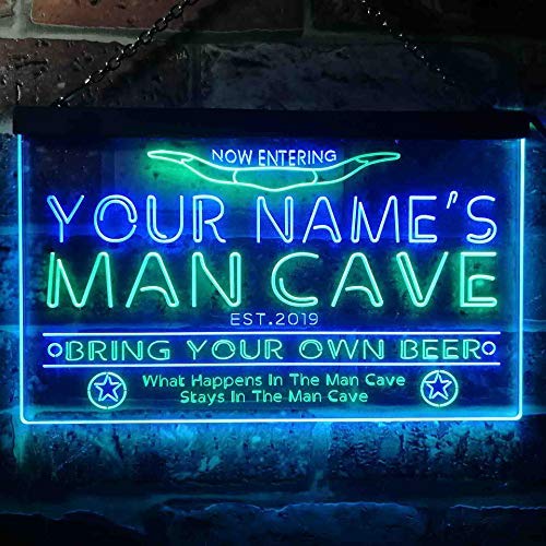 Personalized Western Theme Man Cave LED Light Sign - Way Up Gifts