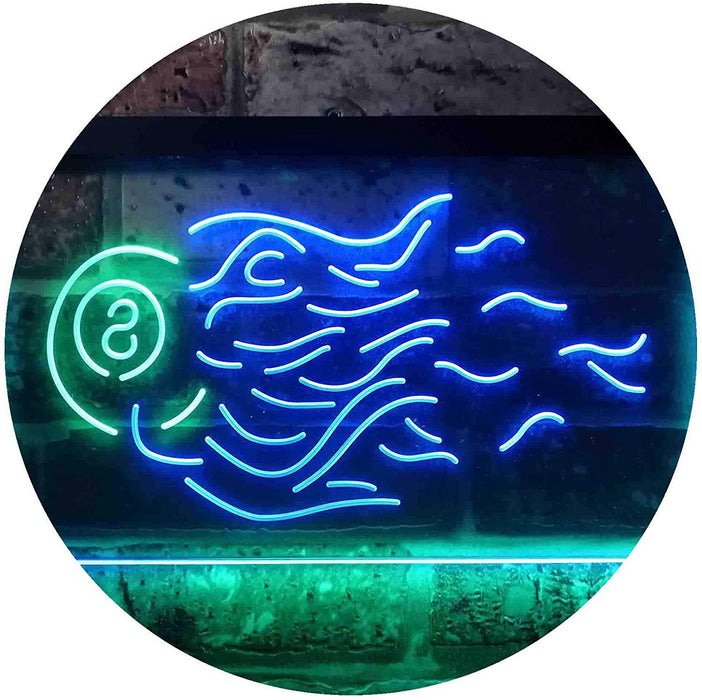 Fire 8 Ball Pool Billiards LED Light Sign - Way Up Gifts