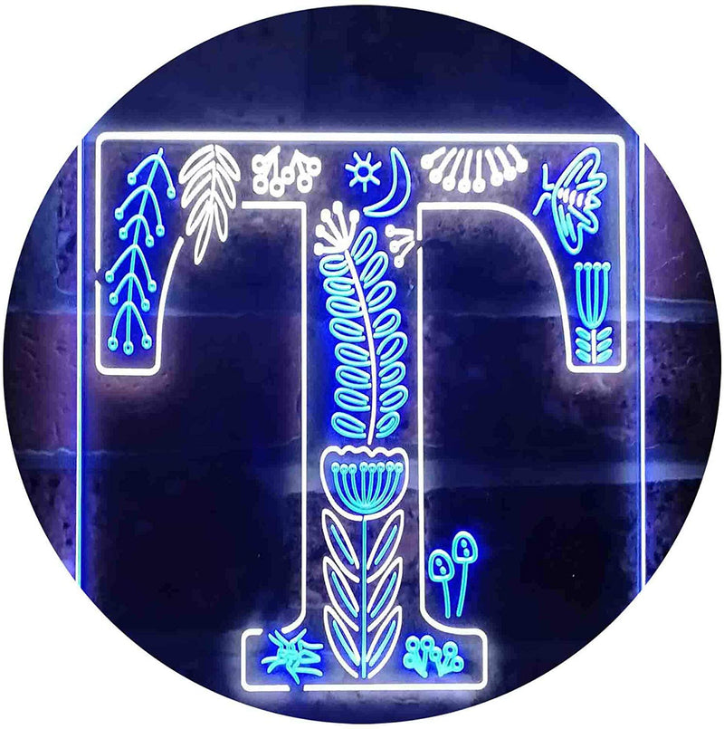 Family Name Letter T Monogram Initial LED Light Sign - LED Gift Works