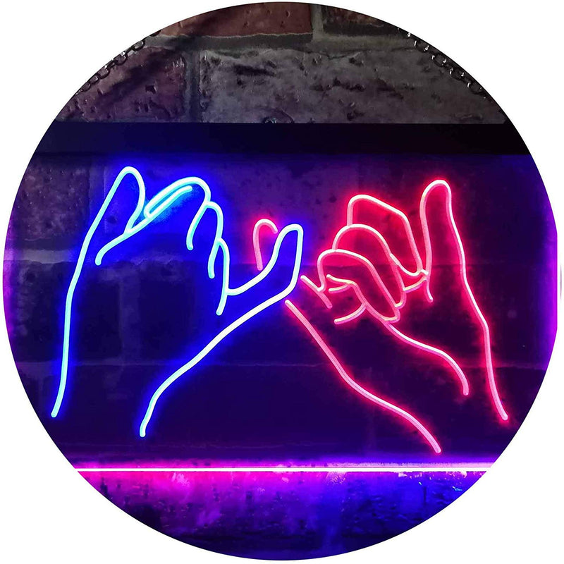 Pinky Swear Promise Cute Room Decor LED Light Sign - LED Gift Works