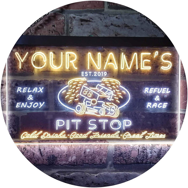 Personalized Car Racing Beer Pit Stop Bar LED Light Sign - LED Gift Works