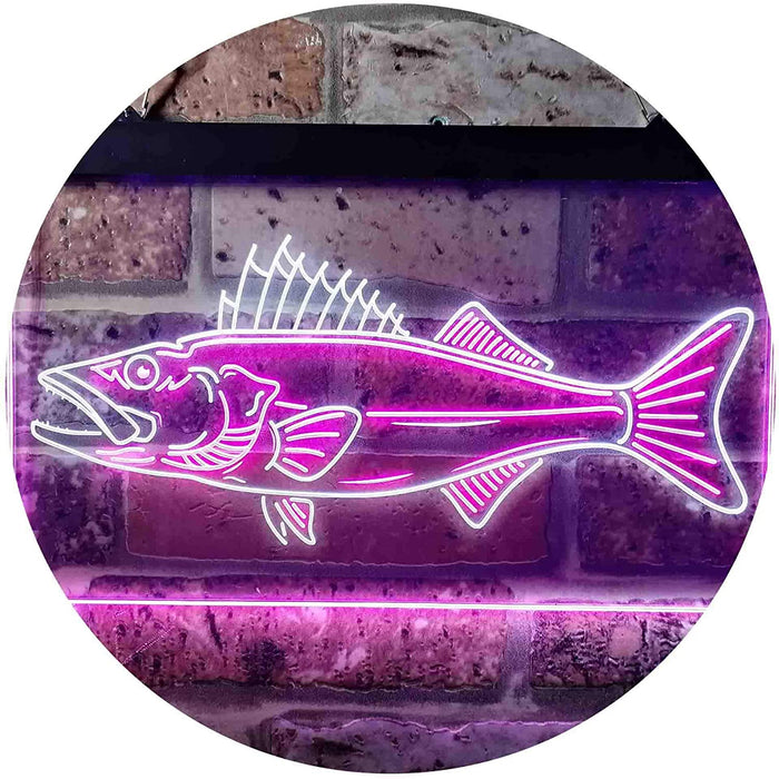 Walleye Fish Fishing Bait Store LED Light Sign - Way Up Gifts