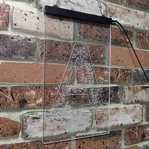 Family Name Letter A Monogram Initial LED Light Sign - Way Up Gifts