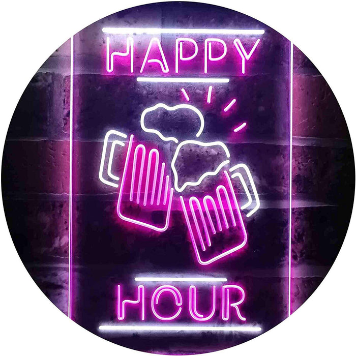 Beer Mugs Cheers Happy Hour LED Light Sign - Way Up Gifts