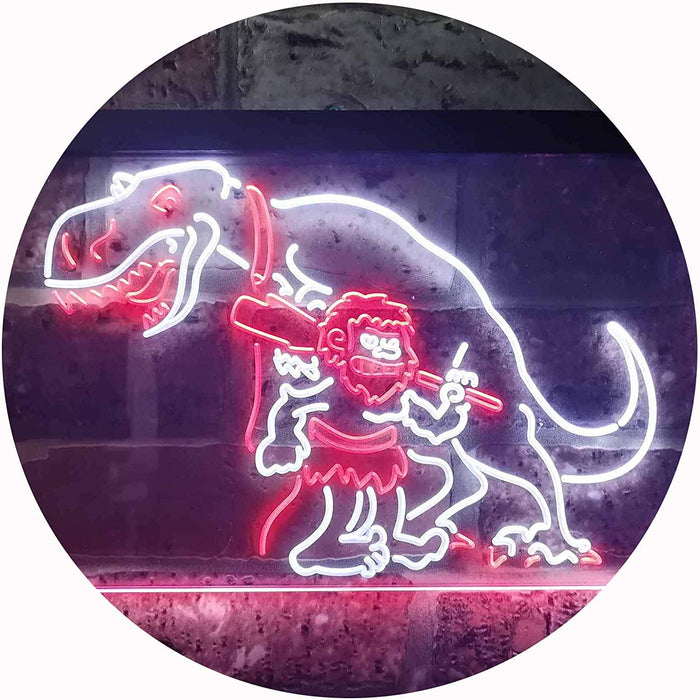 Caveman Dinosaur LED Light Sign - Way Up Gifts
