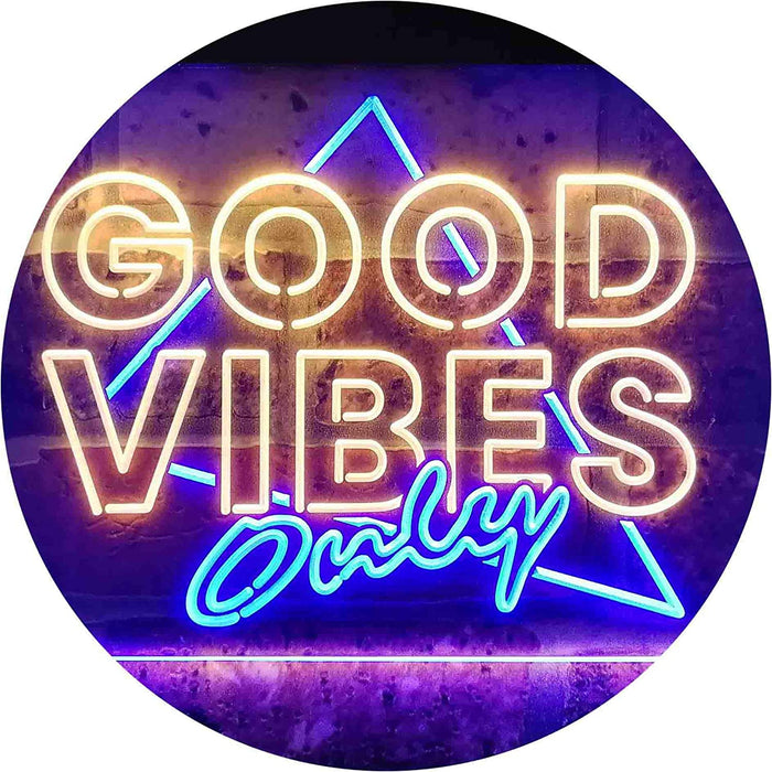 Good Vibes Only Triangle LED Light Sign - Way Up Gifts
