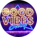 Good Vibes Only Triangle LED Light Sign - Way Up Gifts