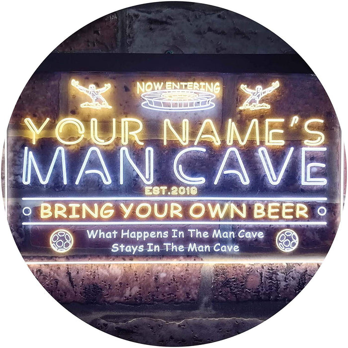Personalized Sports Soccer Theme Man Cave LED Light Sign - Way Up Gifts