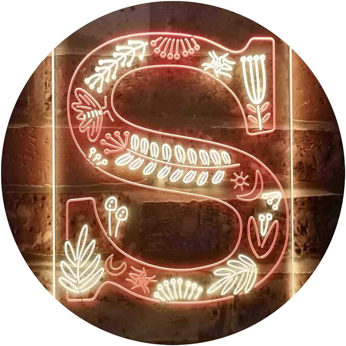 Family Name Letter S Monogram Initial LED Light Sign - Way Up Gifts