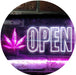 Open Medical Marijuana Leaf LED Light Sign - Way Up Gifts