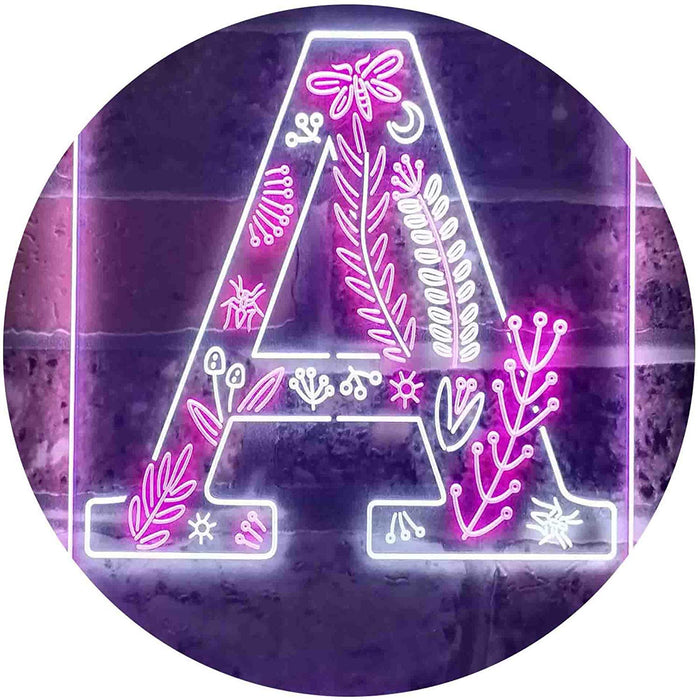Family Name Letter A Monogram Initial LED Light Sign - Way Up Gifts