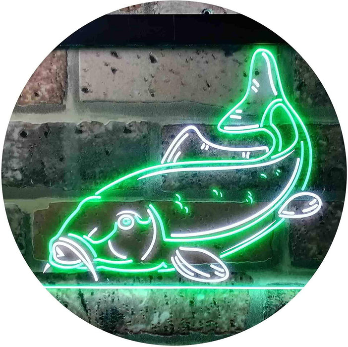 Cabin Fishing Bait Store Carp Fish LED Light Sign - Way Up Gifts