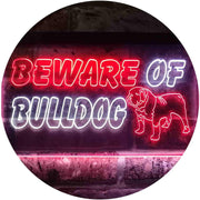 Beware of Bulldog LED Light Sign - LED Gift Works