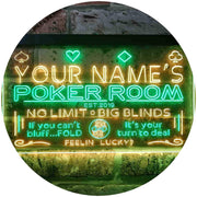 Personalized Poker Room LED Light Sign - LED Gift Works