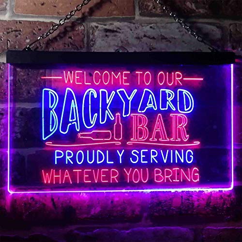 Backyard Bar Welcome Home Bar LED Light Sign - Way Up Gifts