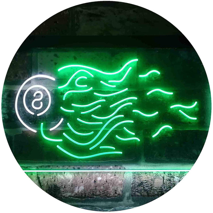 Fire 8 Ball Pool Billiards LED Light Sign - Way Up Gifts