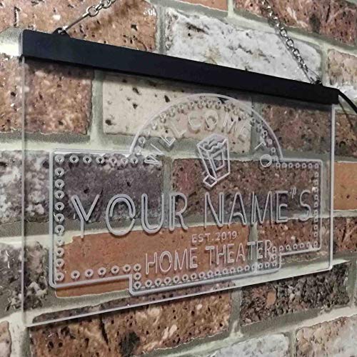 Personalized Movie Room Home Theater LED Light Sign - Way Up Gifts