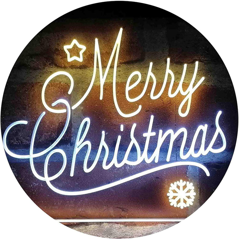 Merry Christmas Snowflakes LED Light Sign - LED Gift Works