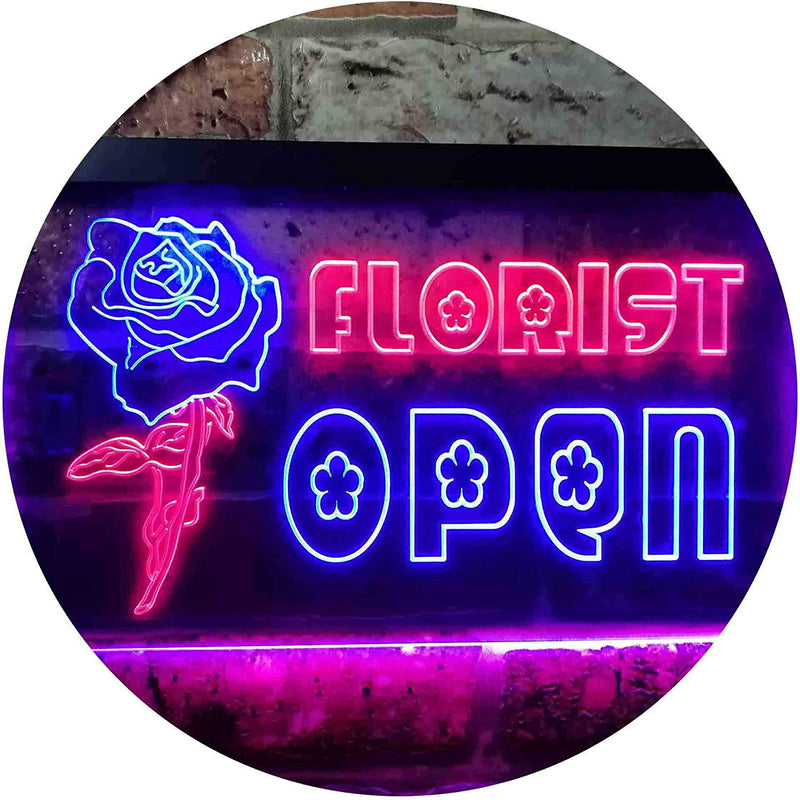 Flower Shop Florist Open LED Light Sign - LED Gift Works