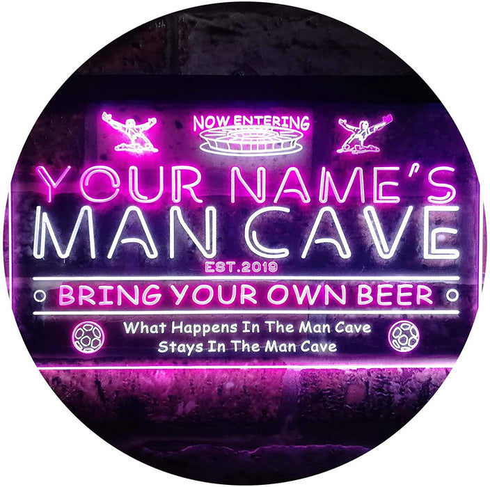 Personalized Sports Soccer Theme Man Cave LED Light Sign - Way Up Gifts