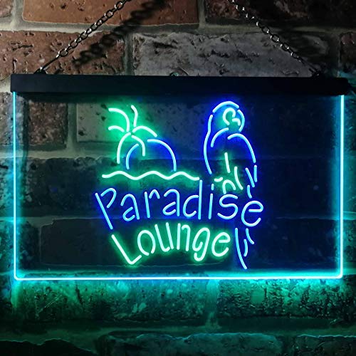 Parrot Paradise Lounge Bar LED Light Sign - LED Gift Works