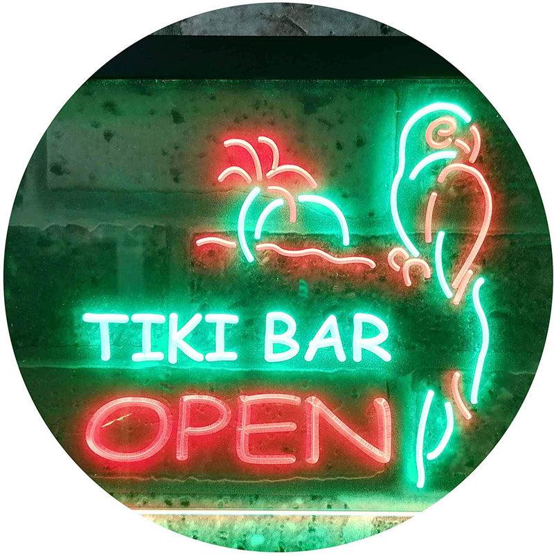 Parrot Tiki Bar Open LED Light Sign - LED Gift Works