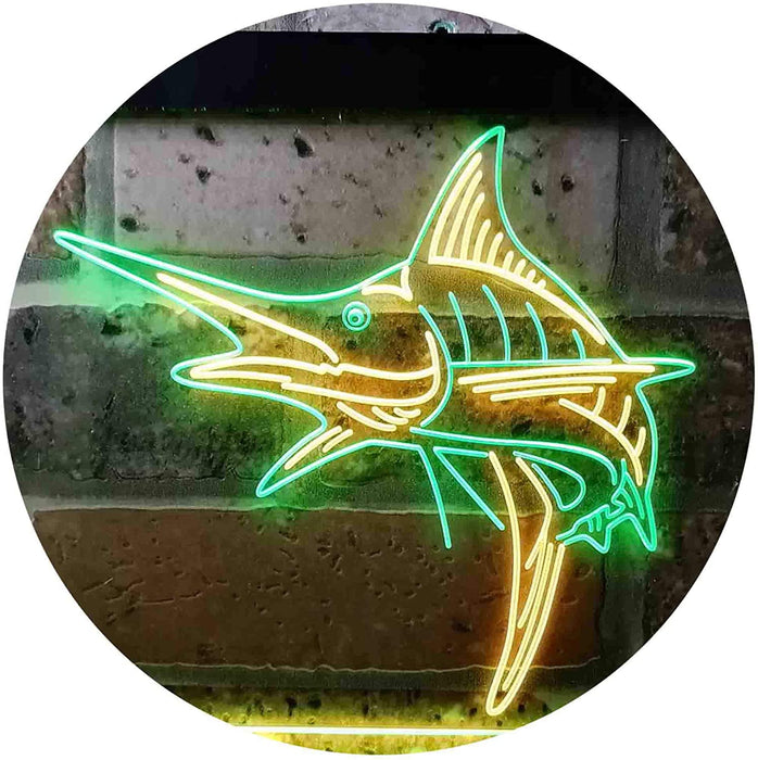 Deep Sea Fishing Blue Marlin Fish LED Light Sign - Way Up Gifts