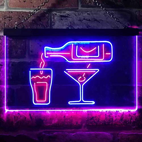 Wine Beer Shots Liquor Cocktails LED Light Sign - Way Up Gifts