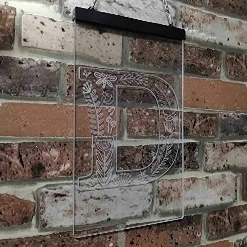 Family Name Letter D Monogram Initial LED Light Sign - LED Gift Works