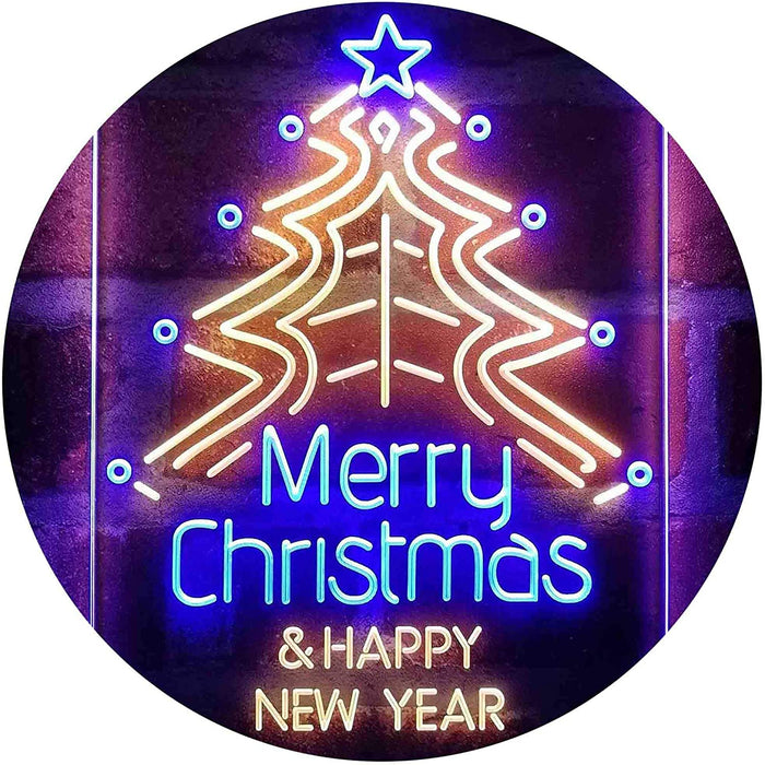 Merry Christmas Happy New Year LED Light Sign - Way Up Gifts