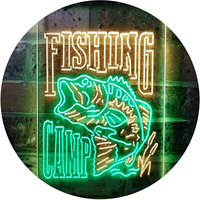 Fishing Camp Fish Cabin Decor LED Light Sign - Way Up Gifts