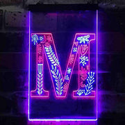 Family Name Letter M Initial Monogram LED Light Sign - LED Gift Works