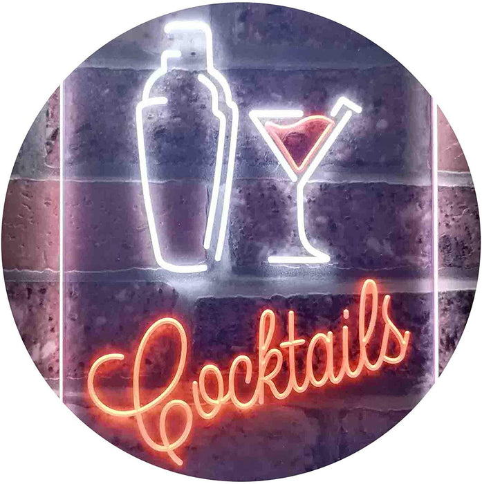 Cocktail Shaker Drinks Cocktails LED Light Sign - Way Up Gifts