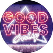 Good Vibes Only Triangle LED Light Sign - LED Gift Works