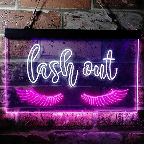 Eyelashes Lash Out Girl Room Beauty Decor LED Light Sign - Way Up Gifts