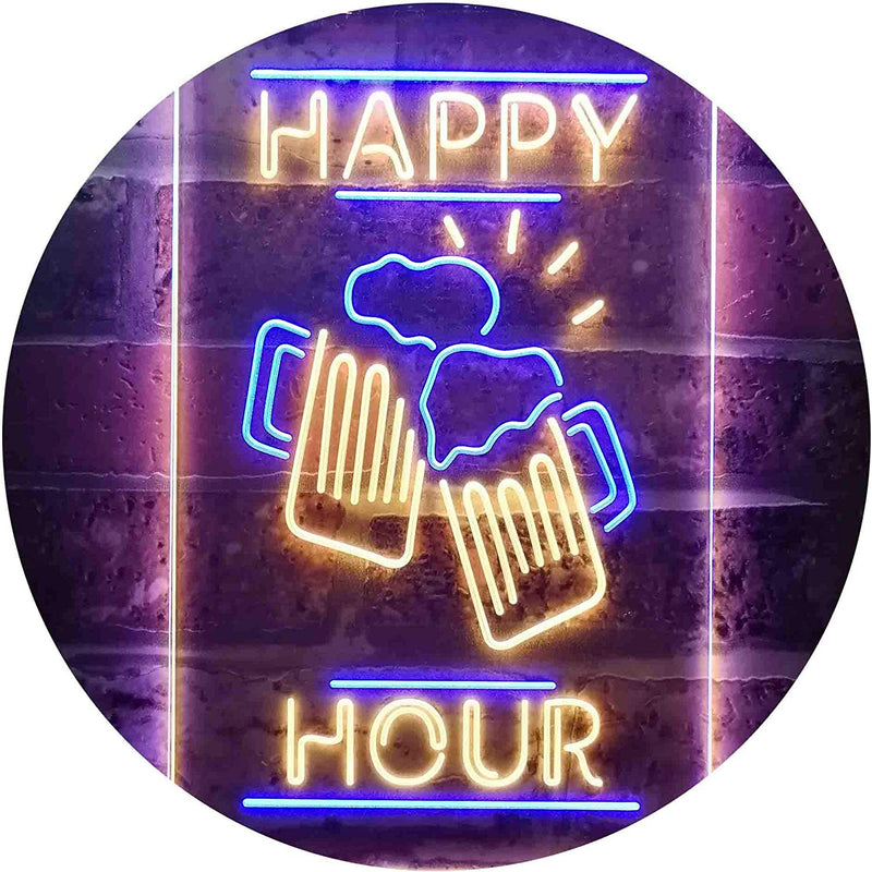 Beer Mugs Cheers Happy Hour LED Light Sign - LED Gift Works