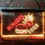 Hamburgers Burgers Fries LED Light Sign - LED Gift Works