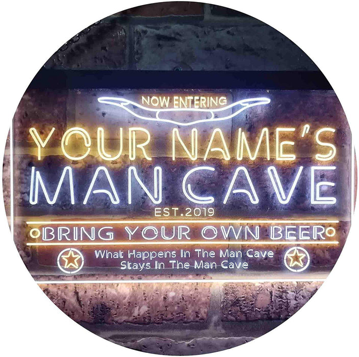 Personalized Western Theme Man Cave LED Light Sign - Way Up Gifts