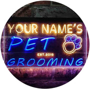 Personalized Paw Print Pet Grooming LED Light Sign - LED Gift Works