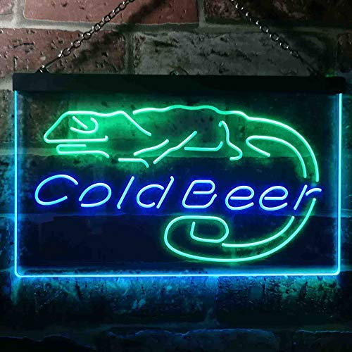Lizard Cold Beer LED Light Sign - LED Gift Works