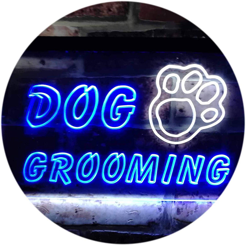 Paw Print Dog Grooming LED Light Sign - LED Gift Works