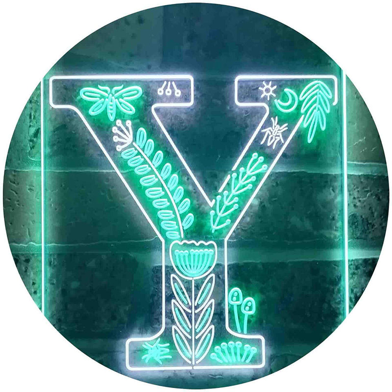 Family Name Letter Y Monogram Initial LED Light Sign - LED Gift Works