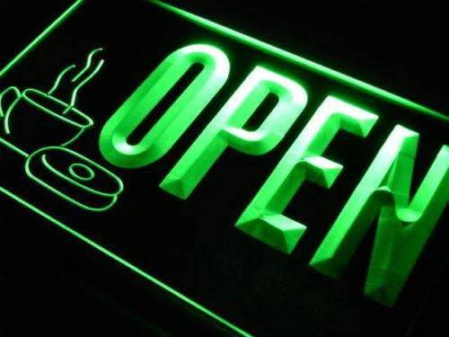Bakery Coffee Donuts Open LED Light Sign - LED Gift Works
